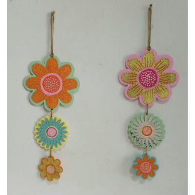 Wooden Easter Ornament Flowers and Eggs