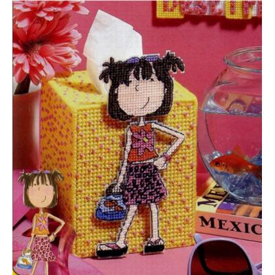 3D cross stitch DIY make tissue box