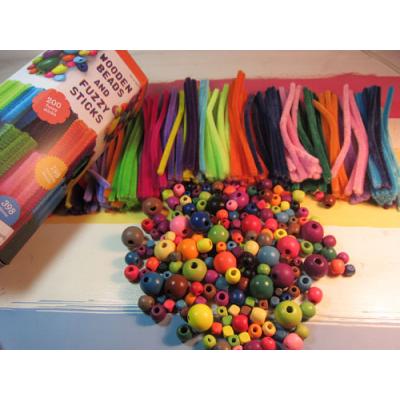 Fuzzy Stick and wooden beads