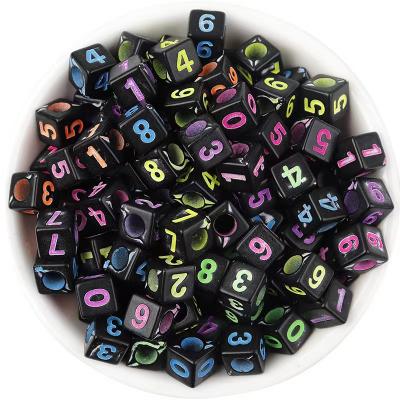 Black Square Beads-letters and numbers