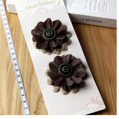 Brown Linen Fabric Flower